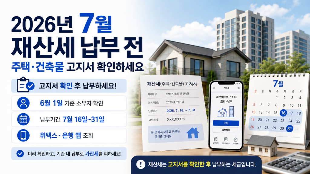 2026년 7월 재산세 납부 전 고지서 확인법