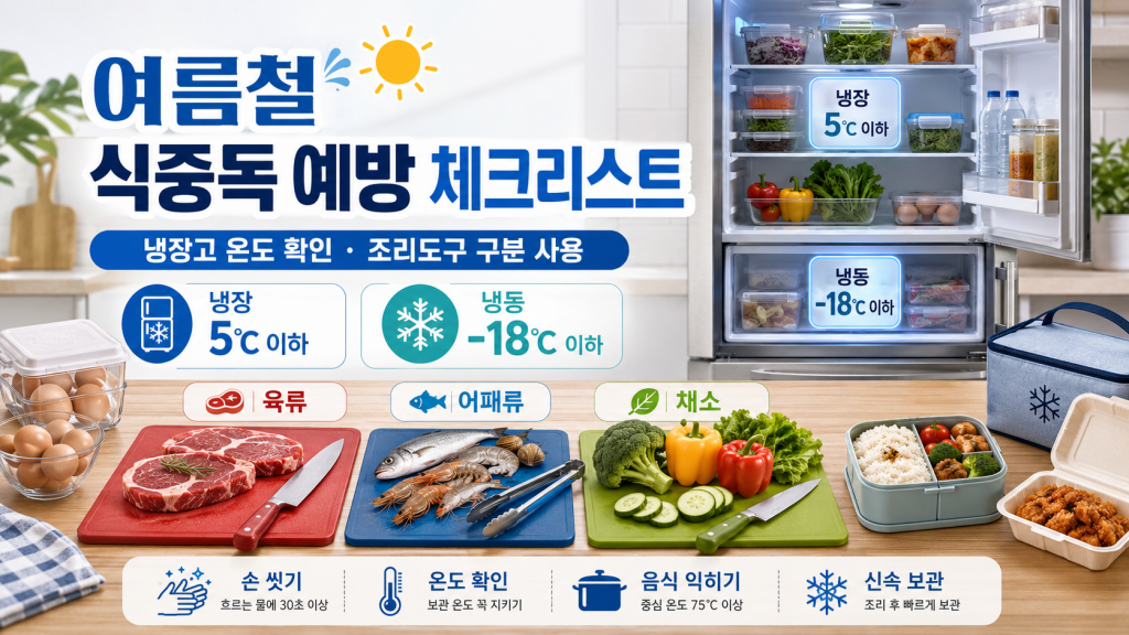 2026 여름 식중독 예방 온도·도구 체크