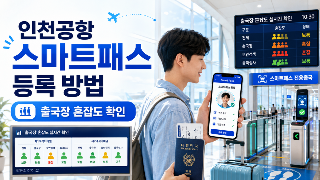 여름휴가 전 인천공항 스마트패스 등록 방법, 출국장 혼잡도까지 확인하세요