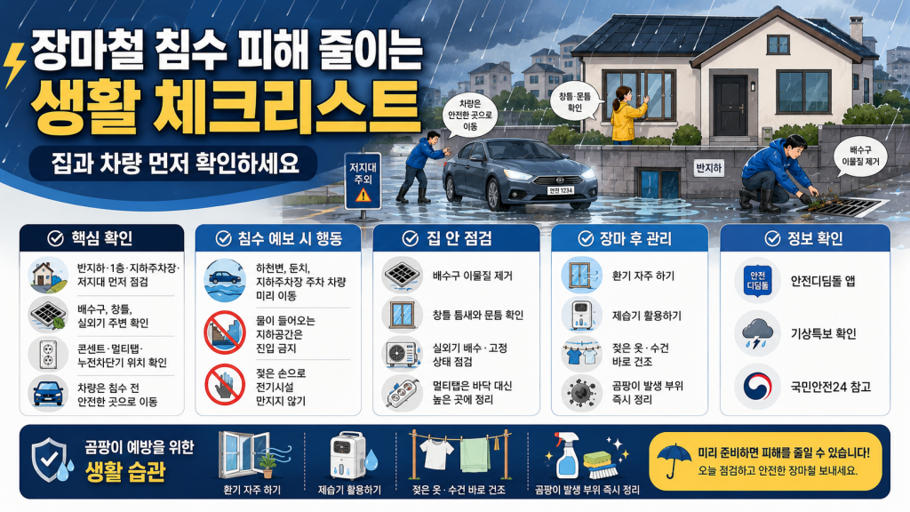 장마철 침수 피해 줄이는 생활 체크리스트
