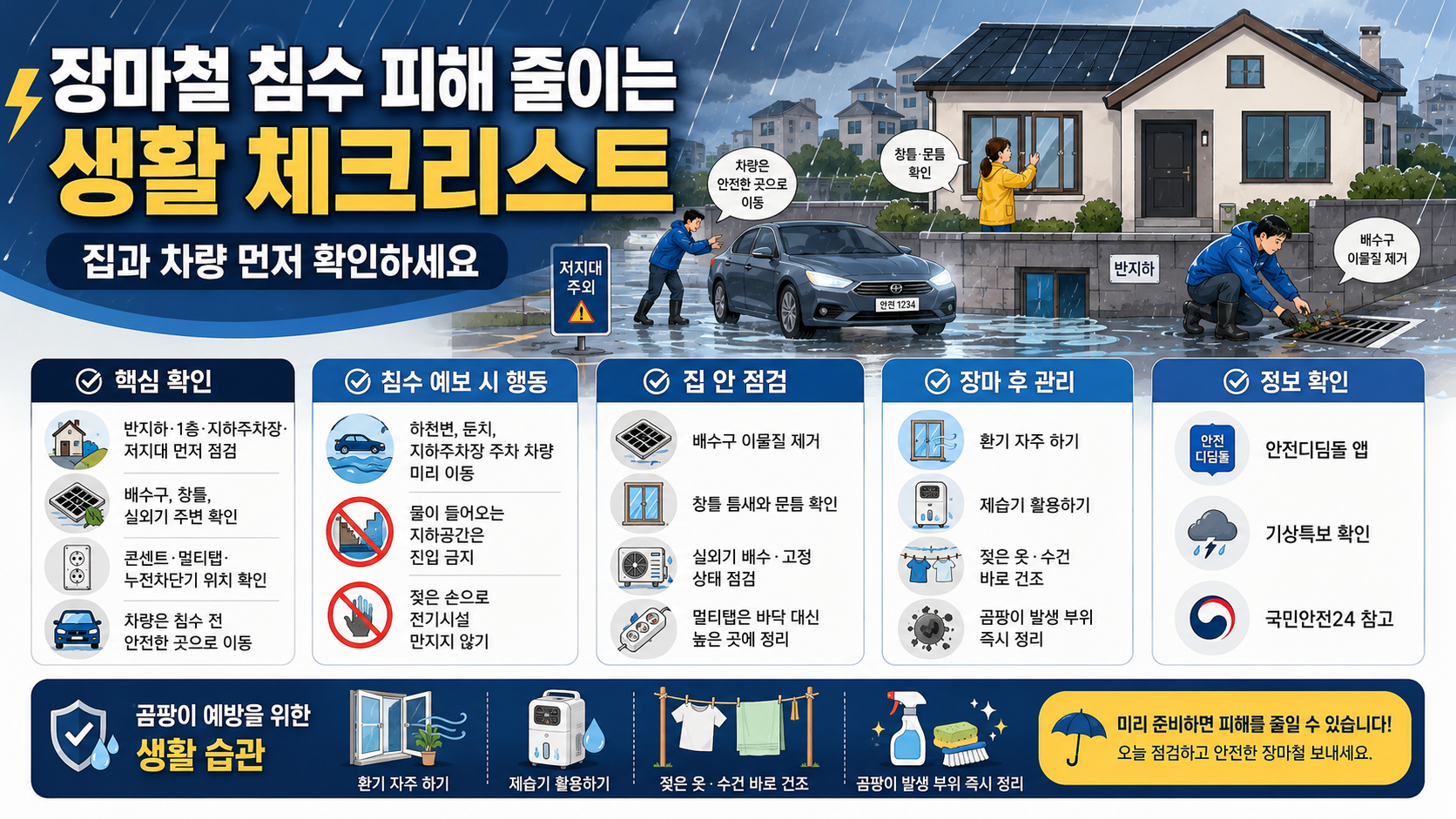 장마철 침수 피해 줄이는 생활 체크리스트